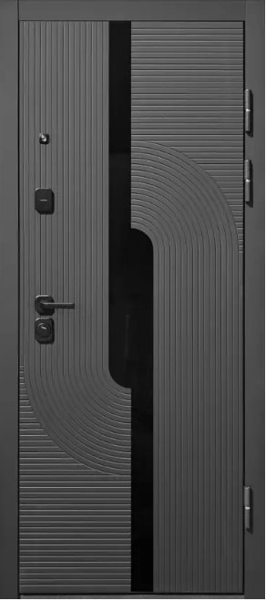 10 см 2МДФ Сатин черный / Бетон снежный, зеркало 2403