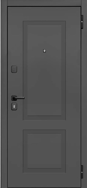 Гарда 2МДФ Сатин графит Эмалит белый 2407